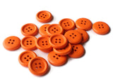 18mm Orange Wood Buttons 4 Hole Round Wooden Buttons Sewing Supplies Jewelry Making Scrapbooking and Beading Supplies Loose Buttons