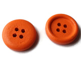18mm Orange Wood Buttons 4 Hole Round Wooden Buttons Sewing Supplies Jewelry Making Scrapbooking and Beading Supplies Loose Buttons
