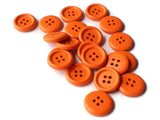 18mm Orange Wood Buttons 4 Hole Round Wooden Buttons Sewing Supplies Jewelry Making Scrapbooking and Beading Supplies Loose Buttons