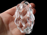 19mm Flat Oval Twist Beads Clear Crystal Beads Crystal Glass Beads Full Strand Jewelry Making Beading Supplies Loose Beads Smileyboy