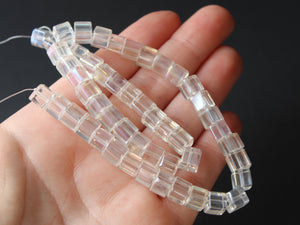 6mm Clear Crystal Cube Beads Crystal Glass Beads Full Strand Jewelry Making Beading Supplies Loose Beads Smileyboy Colorless Spacer Beads