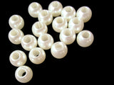 40 12mm Large Hole Pearls Round White Pearl Beads European Beads