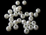 40 12mm Large Hole Pearls Round White Pearl Beads European Beads