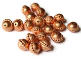 10mm Patterned Round Beads Vintage Red Copper Plated Plastic Bead Saucer Ring Beads Jewelry Making Beading Supplies Loose Ball Beads