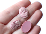 Dusty Pink Cameo Cabochons Victorian Cameo Woman Face Cameo Cabs 18mm x 13mm Cabochon Resin Cameo Cabochons