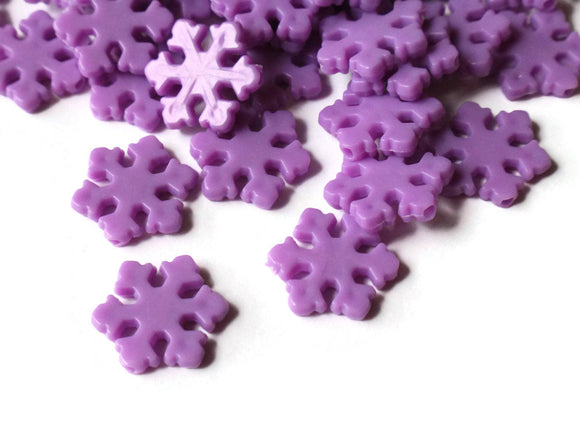 13mm Purple Snowflake Beads Flat Snowflakes Plastic Beads Jewelry Making Beading Supplies Loose Snow Beads Smileyboy