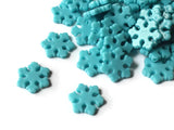 13mm Blue Snowflake Beads Flat Snowflakes Plastic Beads Jewelry Making Beading Supplies Loose Snow Beads Smileyboy