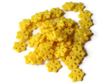 13mm Yellow Snowflake Beads Flat Snowflakes Plastic Beads Jewelry Making Beading Supplies Loose Snow Beads Smileyboy