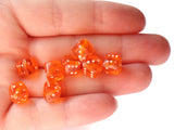 Orange Dice Beads 8mm Cube Beads Plastic 6 sided Dice Beads Quantity 50 Loose Beads Acrylic Cube Beads Plastic Dice Beads