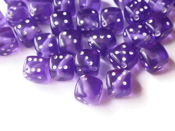 Reserved 74 Purple Dice Beads 8mm Cube Beads Plastic Cube Beads Six Sided Dice Acrylic Dice Beads