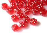 Red Dice Beads 8mm Cube Beads 6 sided Dice Beads Quantity 50 Acrylic Cube Beads Plastic Dice Beads