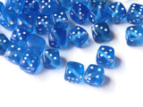 50 Blue Dice Beads 8mm Cube Beads Plastic Six Sided Dice Plastic Dice Beads Acrylic Cube Beads Loose Beads Jewelry Making Beading Supplies