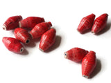 14mm Red with Black Flecks Ugandan Paper Beads Fair Trade Beads African Paper Beads Sealed Paper Beads Upcycled Bead Jewelry Making