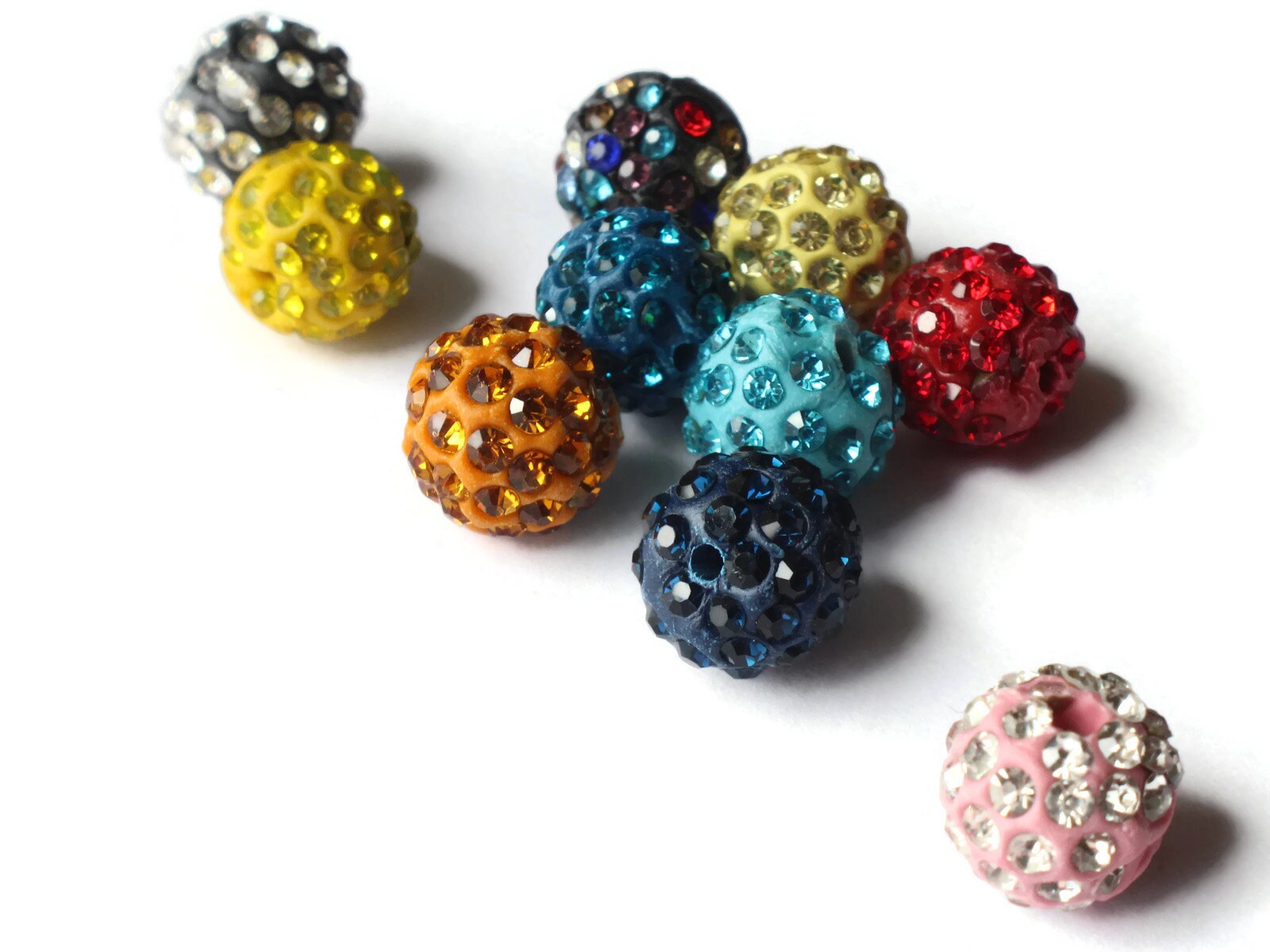 12mm Mixed Color Round Rhinestone Polymer Clay Beads – Smileyboy Beads