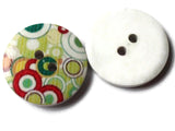 23mm Buttons Dot Buttons Colorful Buttons Multicolor Buttons 2 Hole Buttons Wood Buttons Round Buttons Jewelry Making Sewing Supplies