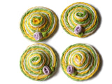 Miniature Yellow and Green Straw Hats Paper Hat Charms Easter Bonnet Cabochons Decorative Hat Piece Jewelry Making Paper Crafts Scrapbooking
