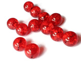 16mm Red Beads Vintage Lucite Beads Round Beads Ball Beads Sphere Beads Transparent Beads Jewelry Making Beading Supplies New Old Stock