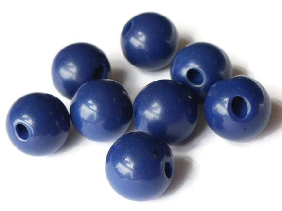 8 Vintage Dull Dark Deep Blue Plastic Buttons Cat Eye 2-hole 19mm 3/4 12507