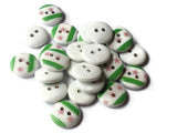 13mm White Round Buttons 2 Hole Loose Wooden Buttons Green and Pink Sewing Supplies Jewelry Making Scrapbooking and Beading Supplies