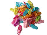 Flip Flop Charms Mixed Color Sandal Charms Jewelry Making Beading Supplies Fun Multi-Color Summer Shoe Beads Miniature Plastic Pendants