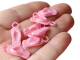 Flip Flop Charms Light Pink Sandal Charms Jewelry Making Beading Supplies Fun Acrylic 22mm Summer Shoe Beads Miniature Plastic Pendants