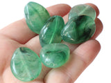  25mm Sea Green Beads Plastic Beads Flat Teardrop Beads Flat Oval Beads Green Acrylic Beads Jewelry Making Chunky Beads Plastic Beads