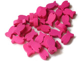 30 19mm Bright Pink Beads Wooden Fish Beads Wood Beads Animal Beads