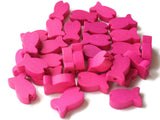 30 19mm Bright Pink Beads Wooden Fish Beads Wood Beads Animal Beads