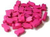 30 19mm Bright Pink Beads Wooden Fish Beads Wood Beads Animal Beads