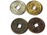 30 10mm Mixed Chinese Coin Beads Flat Round Miniature Replica Money Beads Jewelry Making Beading Supplies Small Ancient Coins with KangXi