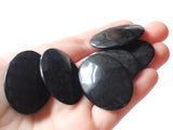 36mm Black Flat Oval Beads Vintage Plastic Beads No Hole Beads Undrilled Loose Beads Cabochons Jewelry Making Beading Supplies Smileyboy