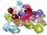 15mm Mixed Color Faceted Oval Beads to String Assorted Color Acrylic Beads Plastic Beads Jewelry Making Beading Supplies Rhombus Beads