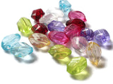 15mm Mixed Color Faceted Oval Beads to String Assorted Color Acrylic Beads Plastic Beads Jewelry Making Beading Supplies Rhombus Beads