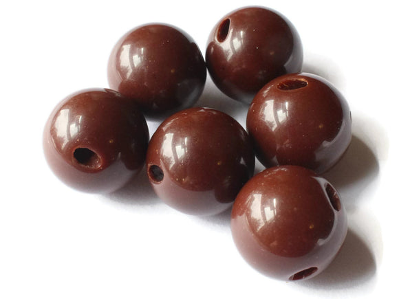 16mm 5/8 Inch Brown Ball Buttons Opaque Lucite Round Buttons Vintage Lucite Button Jewelry Making Beading Supply Sewing Supplies