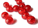 16mm Red Beads Vintage Lucite Beads Round Beads Ball Beads Sphere Beads Transparent Beads Jewelry Making Beading Supplies New Old Stock
