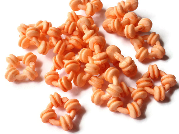 15mm Orange Ring Vintage Plastic Beads Links Loose Beads Large Hole Donut Beads