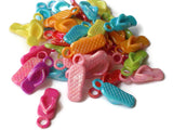 Flip Flop Charms Mixed Color Sandal Charms Jewelry Making Beading Supplies Fun Multi-Color Summer Shoe Beads Miniature Plastic Pendants