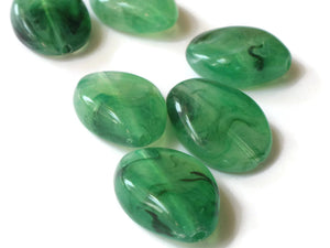  25mm Sea Green Beads Plastic Beads Flat Teardrop Beads Flat Oval Beads Green Acrylic Beads Jewelry Making Chunky Beads Plastic Beads