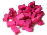 30 19mm Bright Pink Beads Wooden Fish Beads Wood Beads Animal Beads