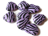 24mm x 26mm Tiger Stripe Heart Beads Purple Plastic Beads Animal Print Beads Flat Love Heart Beads Jewelry Making Beading Supplies