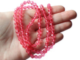 6mm Pink Faceted Round Beads Vintage Acrylic Beads Full Strand Beading Supplies Jewelry Making West German Beads
