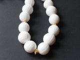 16 Inch Vintage Necklace White and Gold Beads Beaded Necklace Uncirculated New Old Stock Necklace Smileyboy