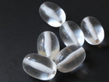 21mm Clear Oval Beads Vintage Lucite Beads Seamless Beads White Core Beads Plastic Beads Large Beads Jewelry Making Beading Supplies