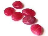 25mm Deep Pink Beads Plastic Beads Flat Teardrop Beads Flat Oval Beads Chunky Beads Egg Shaped Beads Jewelry Making Pink Acrylic Beads