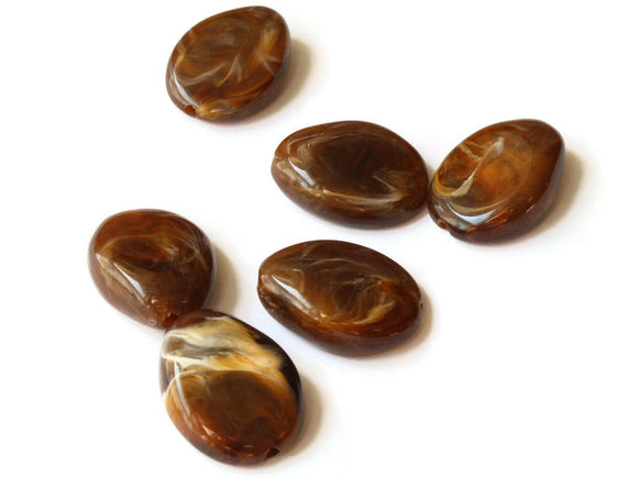 25mm Coconut Brown Plastic Teardrop Beads Egg Beads Flat Oval Beads Brown Beads Jewelry Making Beading Supplies Acrylic Beads Smileyboy