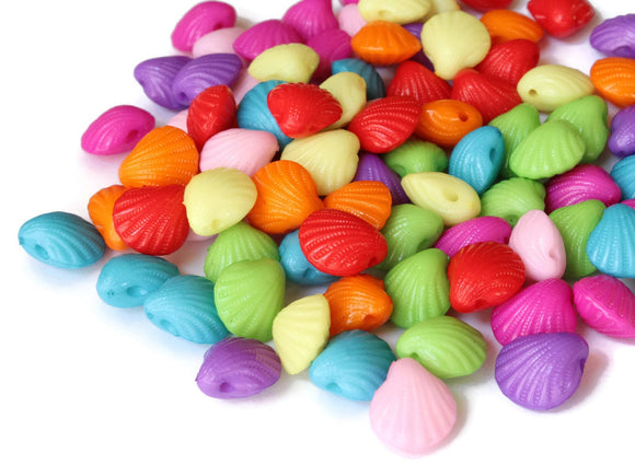 12mm Multi-Color Plastic Shell Beads Oyster Shell Beads Jewelry Making Beading Supplies Beach Beads Mermaid Beads Seashell Beads