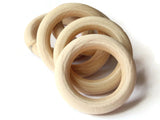 40mm Natural Wood Large Ring Beads Wooden Donut Beads Macrame Beads