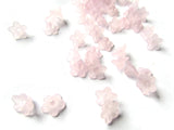 Small Pink Flower Beads 50 10mm x 5mm Lily Beads Lucite Beads Acrylic Beads Translucent Beads Pale Pink Beads Pastel Pink Beads Floral Beads