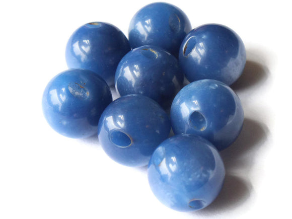 12mm 1/2 Inch Royal Blue Ball Buttons Moonglow Lucite Round Buttons Vintage Lucite Button Jewelry Making Beading Supplies Sewing Supplies