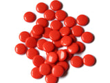 14mm Tomato Red Beads Acrylic Beads Flat Round Beads Plastic Coin Beads Jewelry Making Beading Supplies Loose Flat Disc Beads Smileyboy